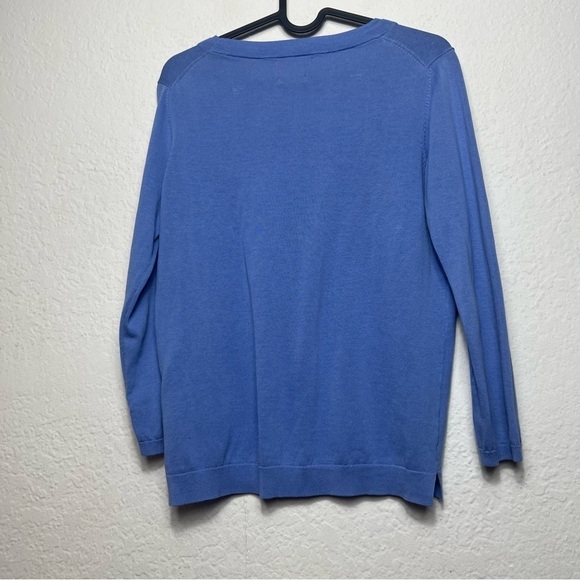 Massimo Dutti Blue Cotton Sweater Casual Blue Long Sleeve Top - Picture 7 of 8